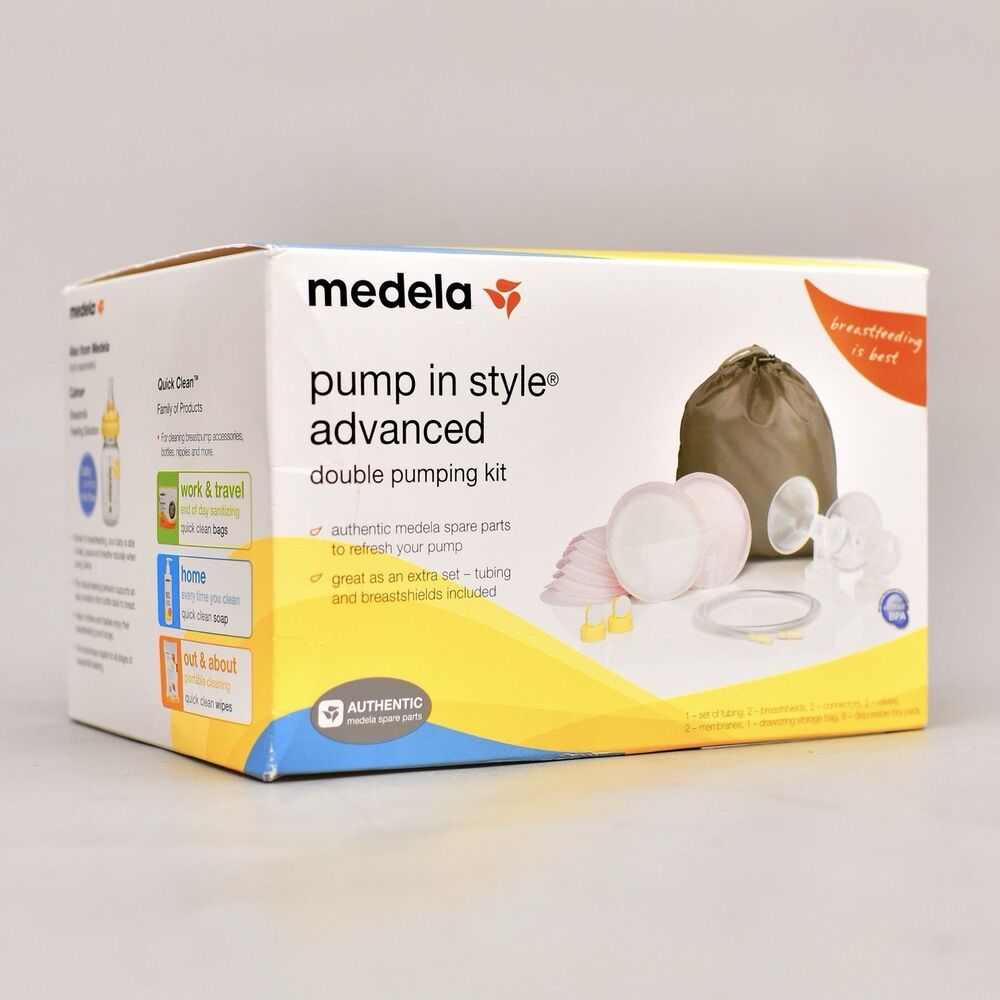 NEW MEDELA PUMP IN STYLE ADVANCE DOUBLE PUMPING KIT INCLUDES BREAST SHIELDS BAG